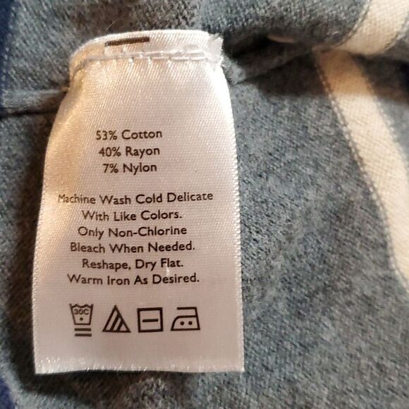 Eddie‎ Bauer Sleeveless Open Kimono Sweater Vest Poncho Shrug Grey Blue Small - Picture 7 of 8